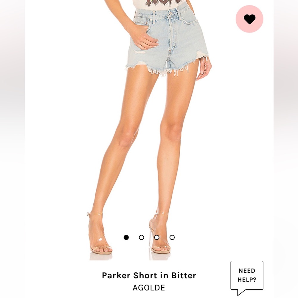 Agolde Parker denim short in bitter. Size 28.